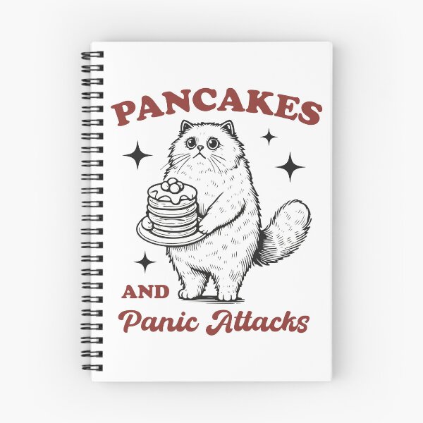 Item preview, Pancakes and panic attacks funny cat designed and sold by BrownHorse90s.
