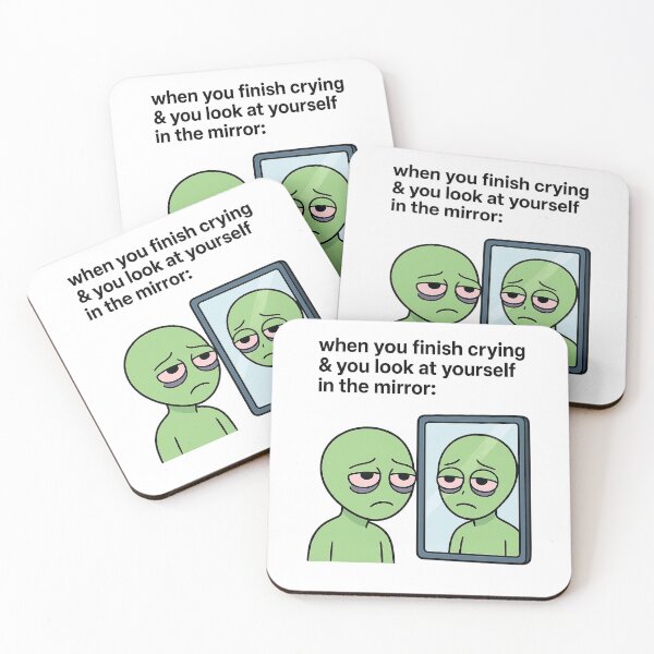 Item preview, POV Crying Alien Meme – Funny Relatable Sticker designed and sold by lolwears.