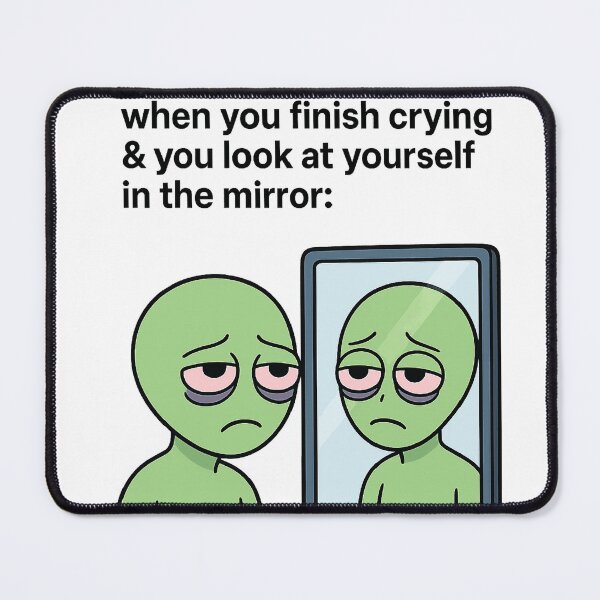 Item preview, POV Crying Alien Meme – Funny Relatable Sticker designed and sold by lolwears.