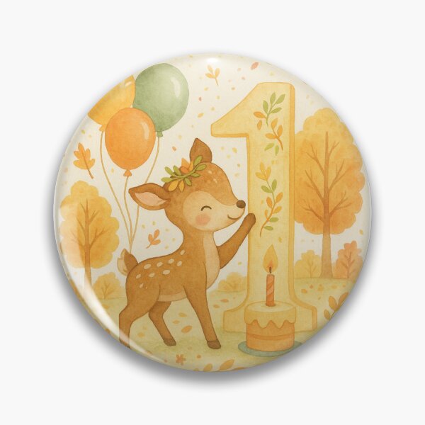 Item preview, First Birthday Deer with a cake and baloons designed and sold by Meandmyshop.