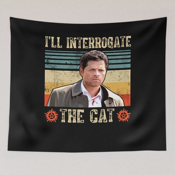 Artikelvorschau, Ich werde die Katze verhören Castiel Misha Collins Supernatural Vintage entworfen und verkauft von MelvinHenson3.