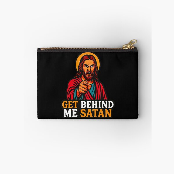 Item preview, Get Behind Me Satan meme Jesus Christ Bible Quote designed and sold by plushism.