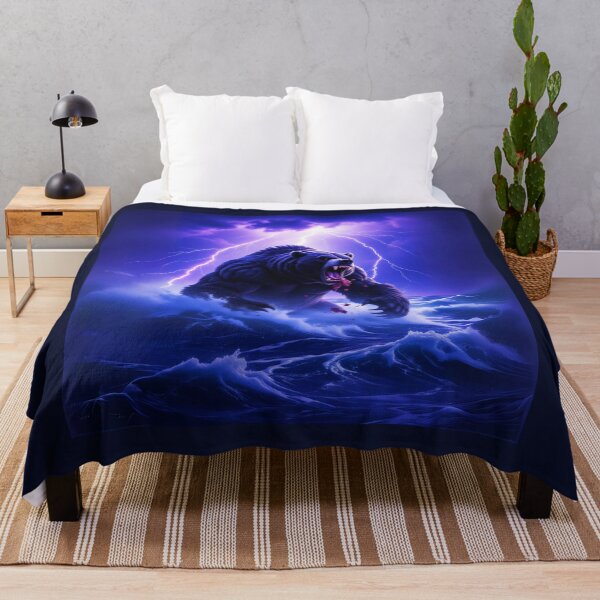 Item preview, Storm Bear – Fierce Lightning Fantasy Creature Artwork designed and sold by Bible-quotez.