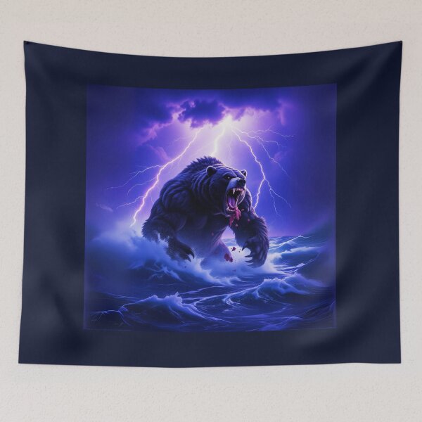 Item preview, Storm Bear – Fierce Lightning Fantasy Creature Artwork designed and sold by Bible-quotez.