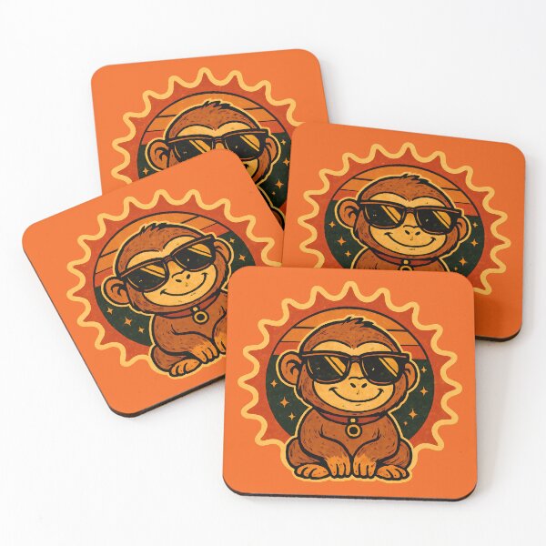 Item preview, Retro Monkey – Happy Vibes with Cool Shades designed and sold by Adelberton.