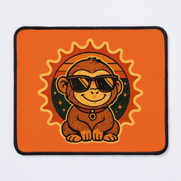 Item preview, Retro Monkey – Happy Vibes with Cool Shades designed and sold by Adelberton.