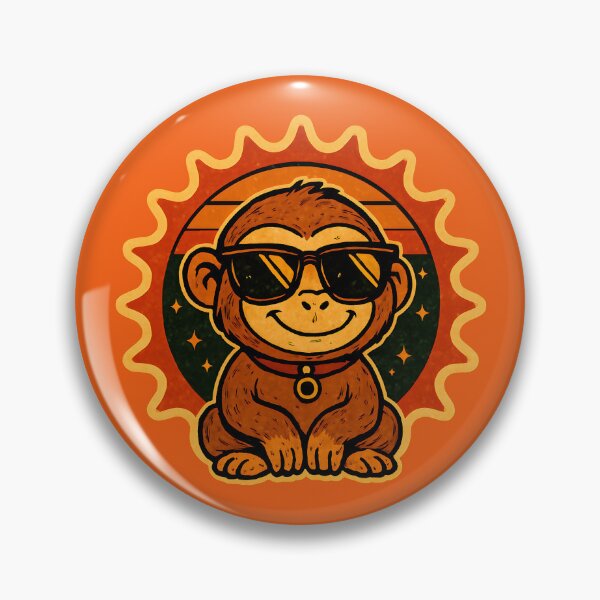 Item preview, Retro Monkey – Happy Vibes with Cool Shades designed and sold by Adelberton.
