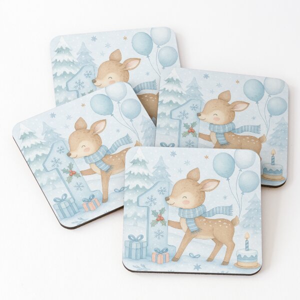 Item preview, First Birthday One-derful Fawn with Balloons and Gifts designed and sold by Meandmyshop.