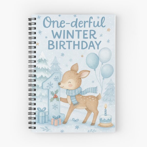 Item preview, First Birthday One-derful Fawn with Balloons and Gifts designed and sold by Meandmyshop.