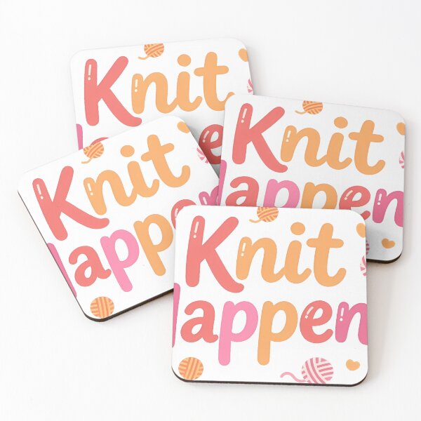 Item preview, Knit Happens – Colorful Yarn Typography Design designed and sold by Nirbhay.