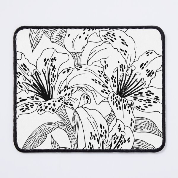 Item preview, Elegant Lily Flowers Line Art Drawing designed and sold by GTeoArt.