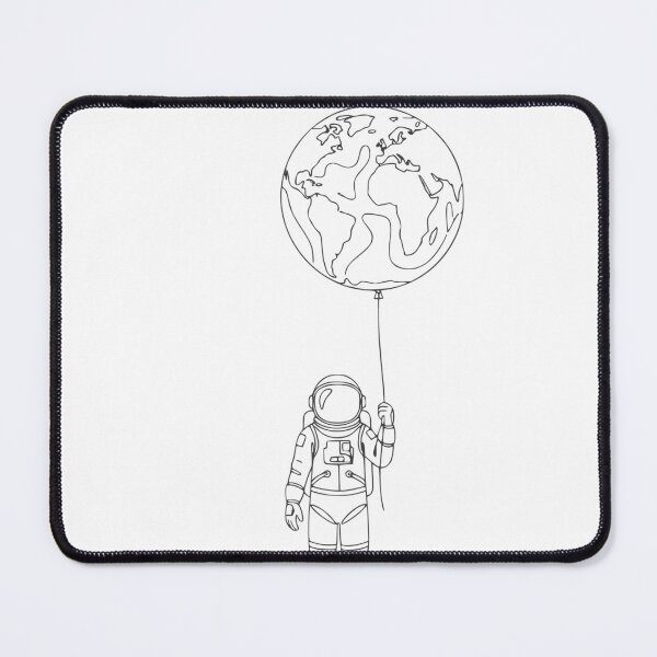 Item preview, Astronaut Holding Earth Balloon – Minimalist Illustration designed and sold by LuxeGraphix.