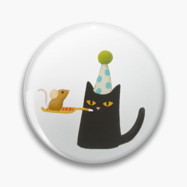 Item preview, Naughty Black Party Cat With Mouse Fruend designed and sold by TheWishingShed.