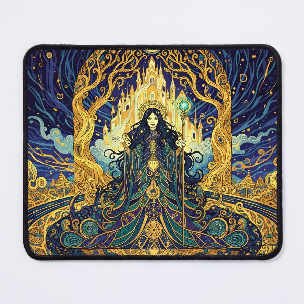Item preview, Lady of the Astral Bloom | Celestial Goddess Wall Art designed and sold by Stoneflower-Art.