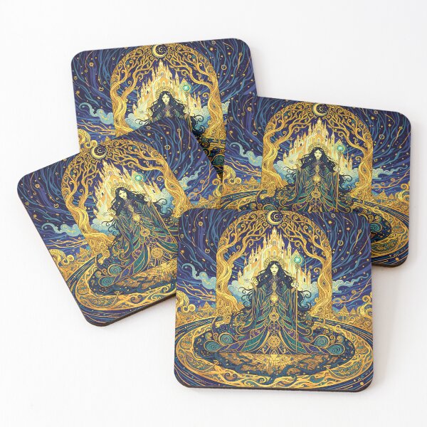 Item preview, Lady of the Astral Bloom | Celestial Goddess Wall Art designed and sold by Stoneflower-Art.