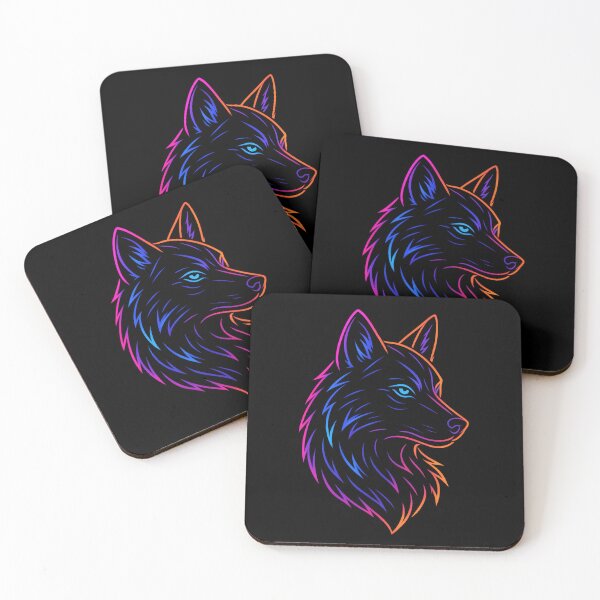 Item preview, Retro Neon Wolf – Vibrant Glow Animal Design designed and sold by Creative.Shop.