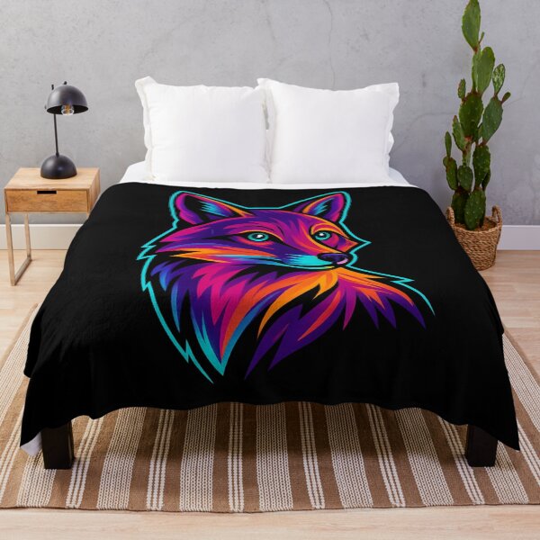 Artikelvorschau, Neon Retro Fox – Lebendige, farbenfrohe Tiergrafik – Psychedelische Fuchskunst für Tierliebhaber entworfen und verkauft von Creative.Shop.