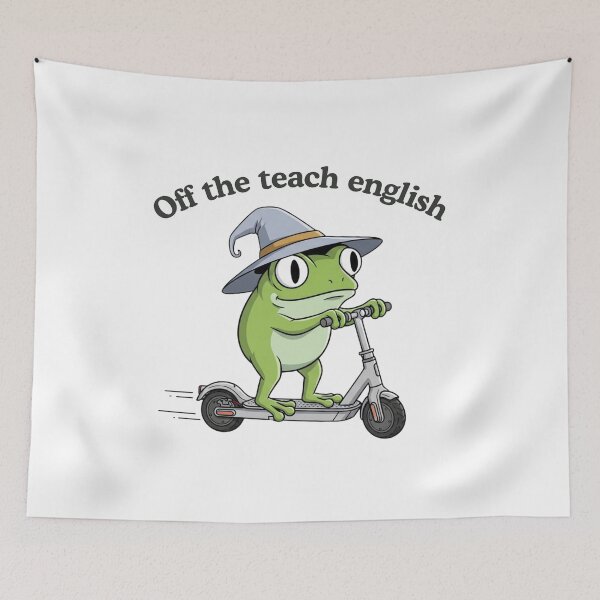 Item preview, English Teacher Frog Teaching Literature Tee High School Teacher Funny Frog Scooter  designed and sold by MotivaChic.
