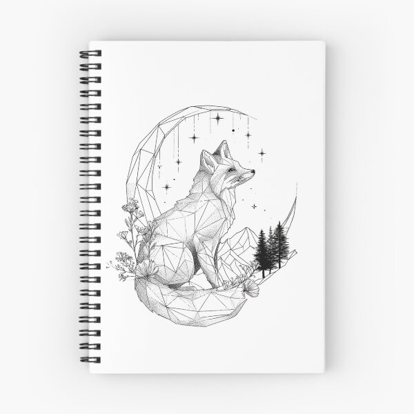 Item preview, Geometric Fox Moon – Polygonal Fox Crescent Moon Stars Forest Nature Tattoo Art designed and sold by StickerHavenn.