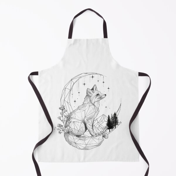 Item preview, Geometric Fox Moon – Polygonal Fox Crescent Moon Stars Forest Nature Tattoo Art designed and sold by StickerHavenn.