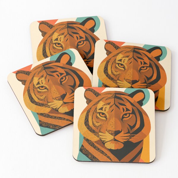 Item preview, “Mystic Tiger Head – Bold Geometric Tribal Design” designed and sold by GeoSimon-Designs.