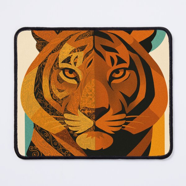Item preview, “Mystic Tiger Head – Bold Geometric Tribal Design” designed and sold by GeoSimon-Designs.