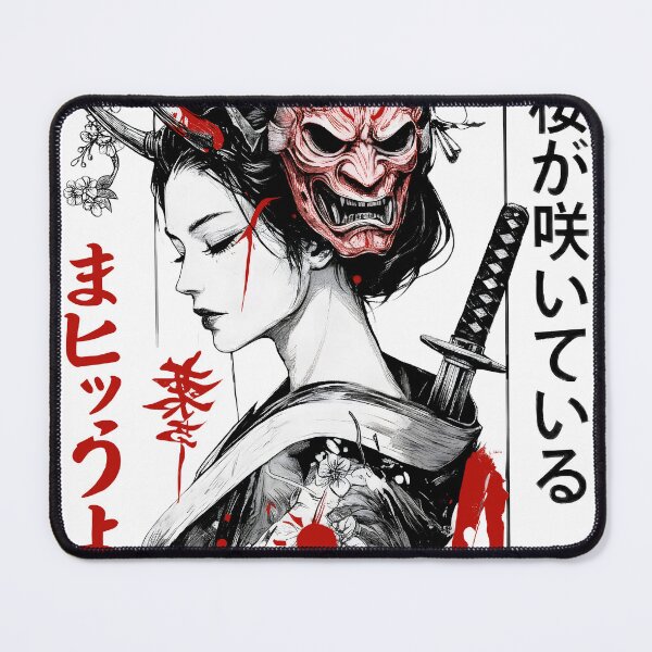 Item preview, Geisha with Oni Mask – Japanese Tattoo Art Design designed and sold by Arcaucil.