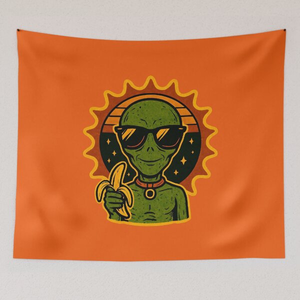 Item preview, Retro Alien – Cosmic Fun with Banana and Shades designed and sold by Adelberton.
