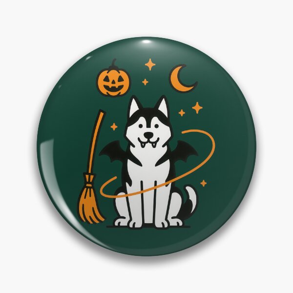 Item preview, Cute Halloween Siberian Husky Dog Art designed and sold by Flying Doggo.