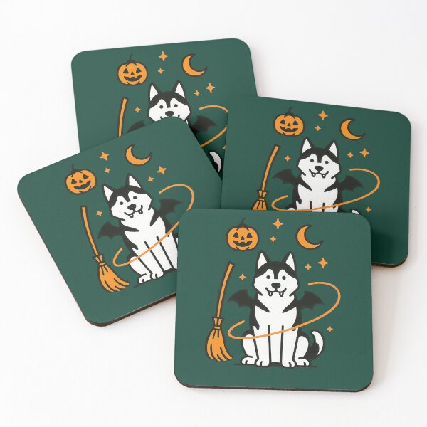 Item preview, Cute Halloween Siberian Husky Dog Art designed and sold by Flying Doggo.