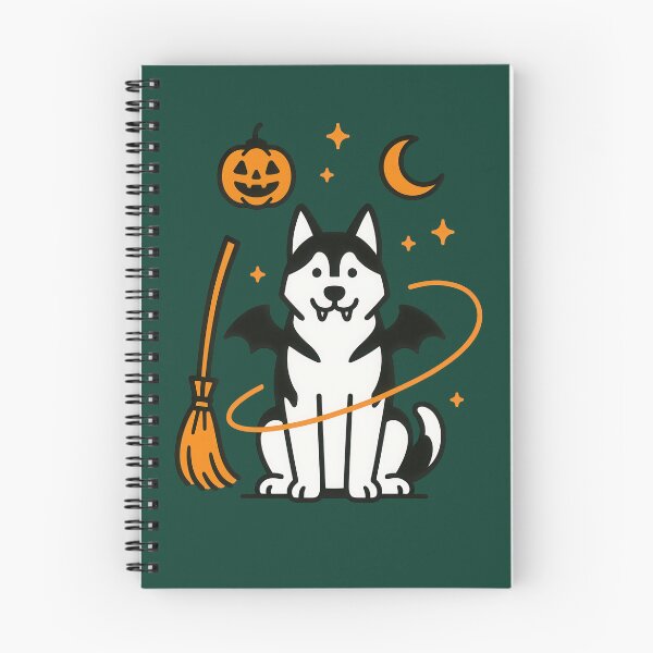 Item preview, Cute Halloween Siberian Husky Dog Art designed and sold by Flying Doggo.