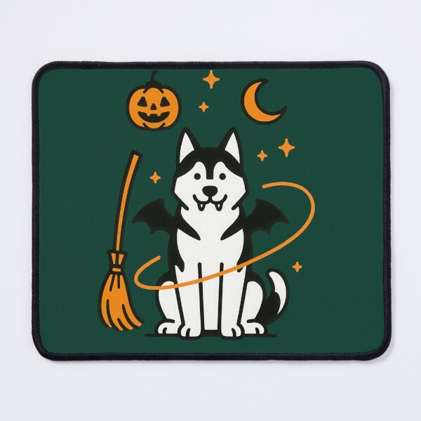 Item preview, Cute Halloween Siberian Husky Dog Art designed and sold by Flying Doggo.