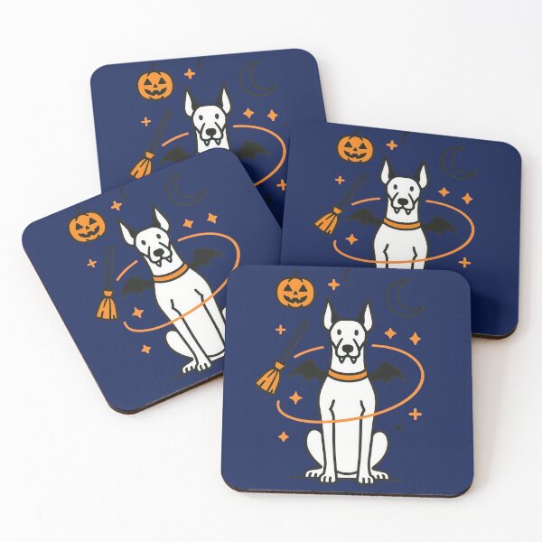 Item preview, Cute Halloween Doberman Pinscher Dog Art designed and sold by Flying Doggo.