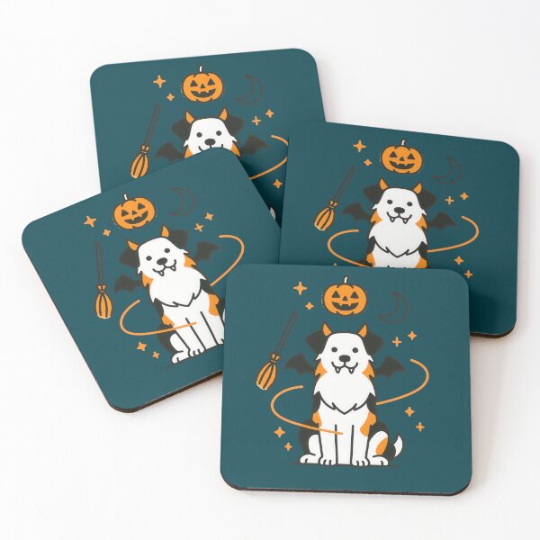 Item preview, Cute Halloween Australian Shepherd Dog Art designed and sold by Flying Doggo.