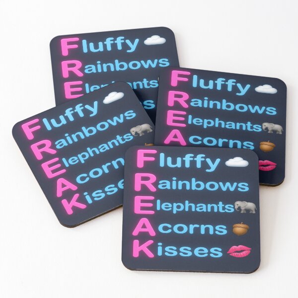 Item preview, Fluffy Rainbows Elephants Acorns Kisses | Funny Freak Acronym Neon Design designed and sold by ReyDeLaCalle.