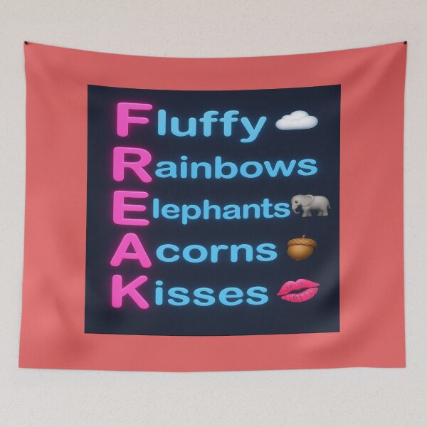 Item preview, Fluffy Rainbows Elephants Acorns Kisses | Funny Freak Acronym Neon Design designed and sold by ReyDeLaCalle.
