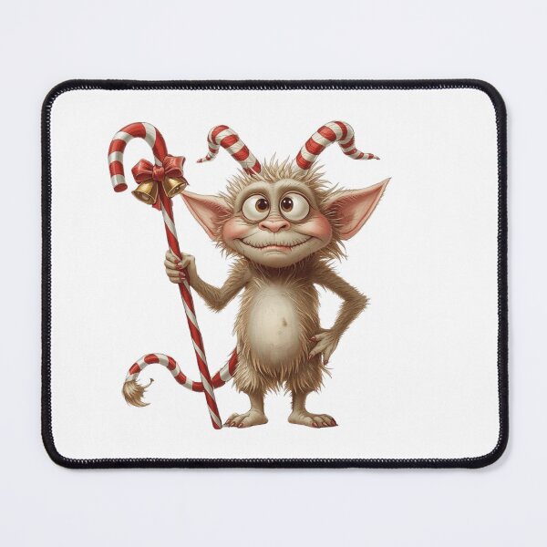 Item preview, Funny Christmas elf with candy cane designed and sold by StormArte.