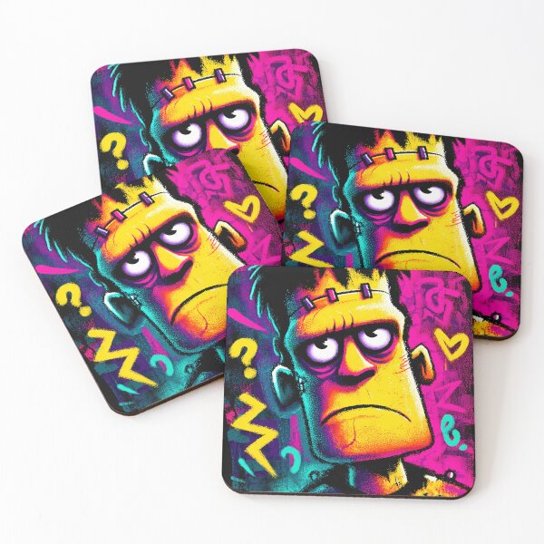 Item preview, Neon Frankenstein – Retro Halloween Art designed and sold by Moisky Art.