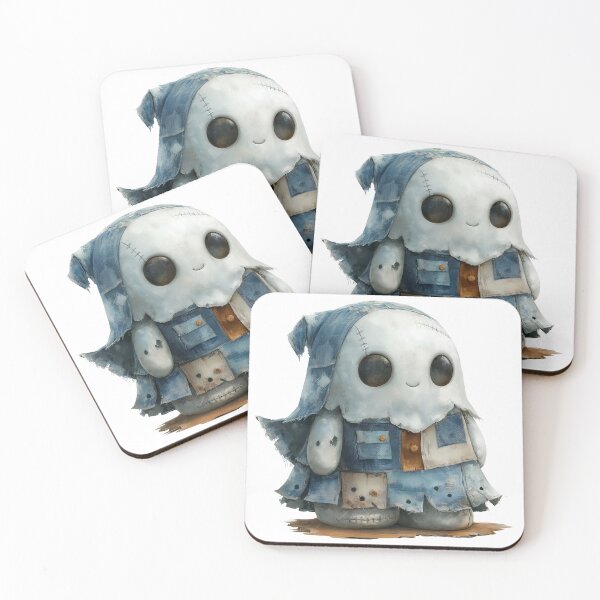 Item preview, Retro Halloween Blue Denim Ghost, Spooky Season, Trendy Patchwork Spooky Ghost, Cute Boo Ghost, Halloween designed and sold by PariTeez.