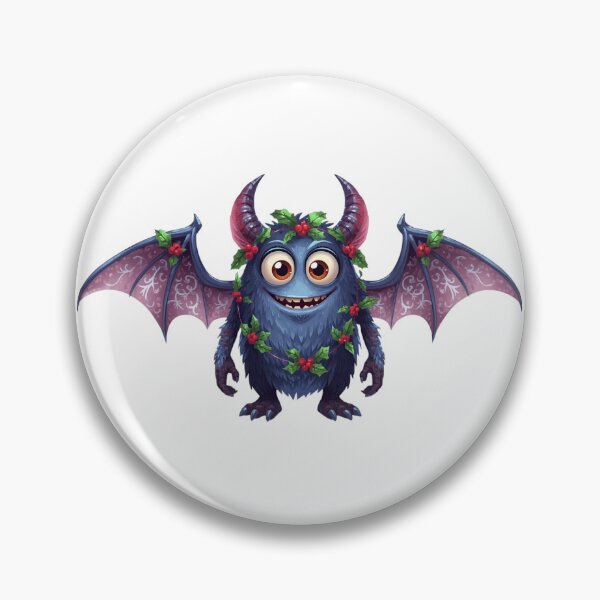 Item preview, Winged Christmas monster with holly wreath designed and sold by StormArte.