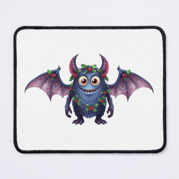 Item preview, Winged Christmas monster with holly wreath designed and sold by StormArte.