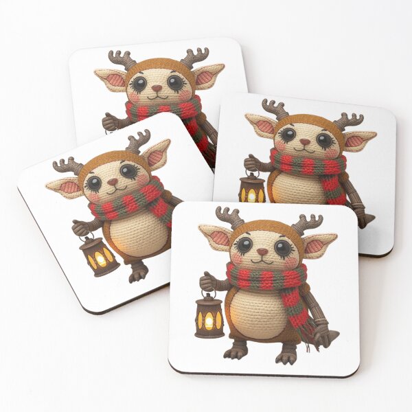 Item preview, Cute Christmas creature with scarf and lantern designed and sold by StormArte.