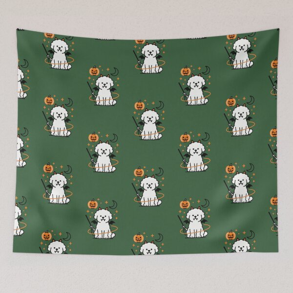 Item preview, Cute Halloween Bichon Frise Dog Art designed and sold by Flying Doggo.