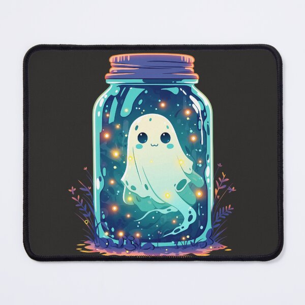Item preview, Cute ghost in a jar – Kawaii Friendly Ghost with fireflies designed and sold by Meiersbeste.