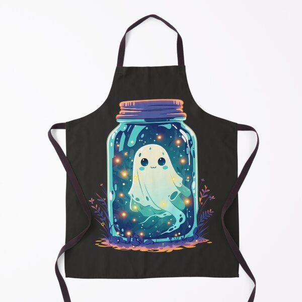Item preview, Cute ghost in a jar – Kawaii Friendly Ghost with fireflies designed and sold by Meiersbeste.