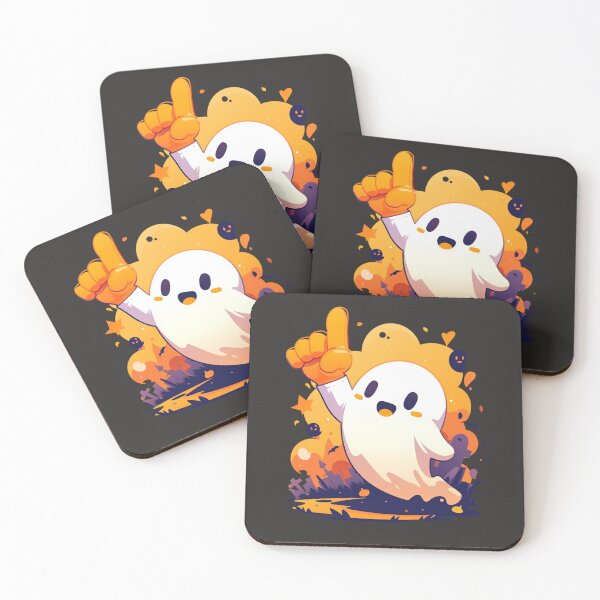 Artikelvorschau, Kawaii Geist mit Schaumstoff-Finger – Süßes Spooky Halloween Design entworfen und verkauft von Meiersbeste.