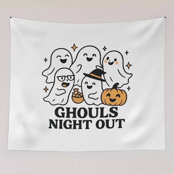 Item preview, Cute Ghosts Hanging Out with Sparkling Stars – Fun Halloween Tee designed and sold by PrintCreations9.