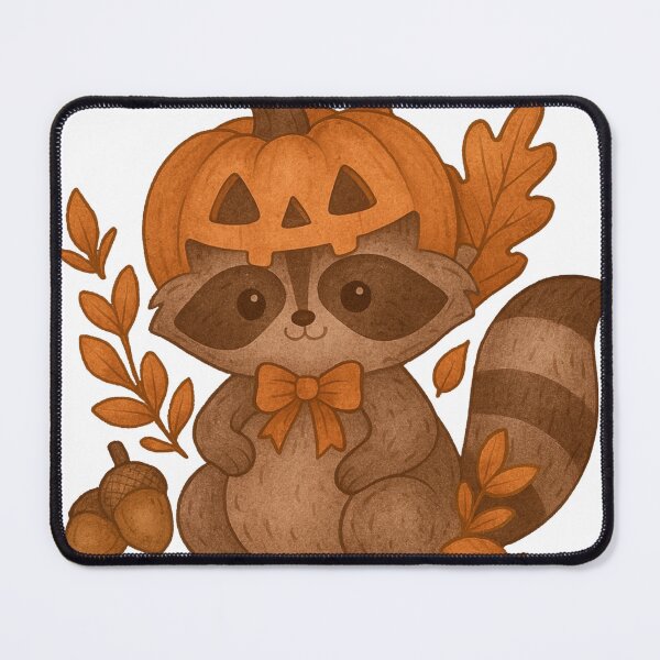 Item preview, Cute Raccoon Halloween Pumpkin | Autumn Cozy Fall Animal Illustration designed and sold by flowerwishes.