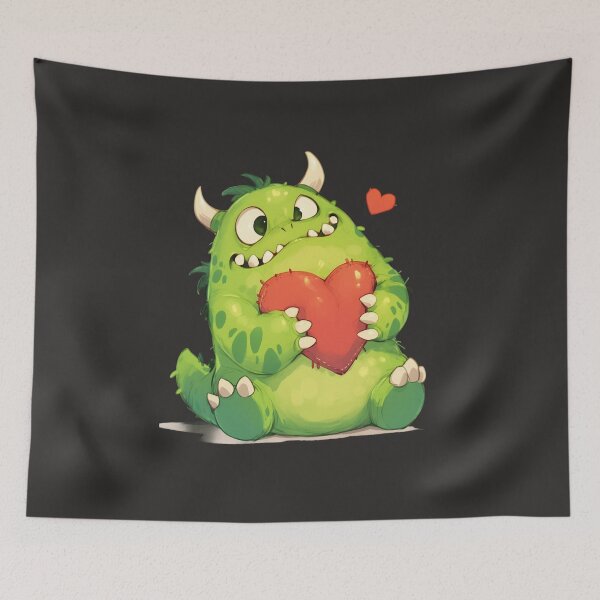 Item preview, Cute cuddly monster with heart – Kawaii Valentine's Day and Halloween design designed and sold by Meiersbeste.