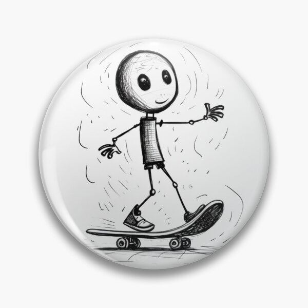 Artikelvorschau, Glücklicher Stickman auf Skateboard entworfen und verkauft von OrphanSktboards.
